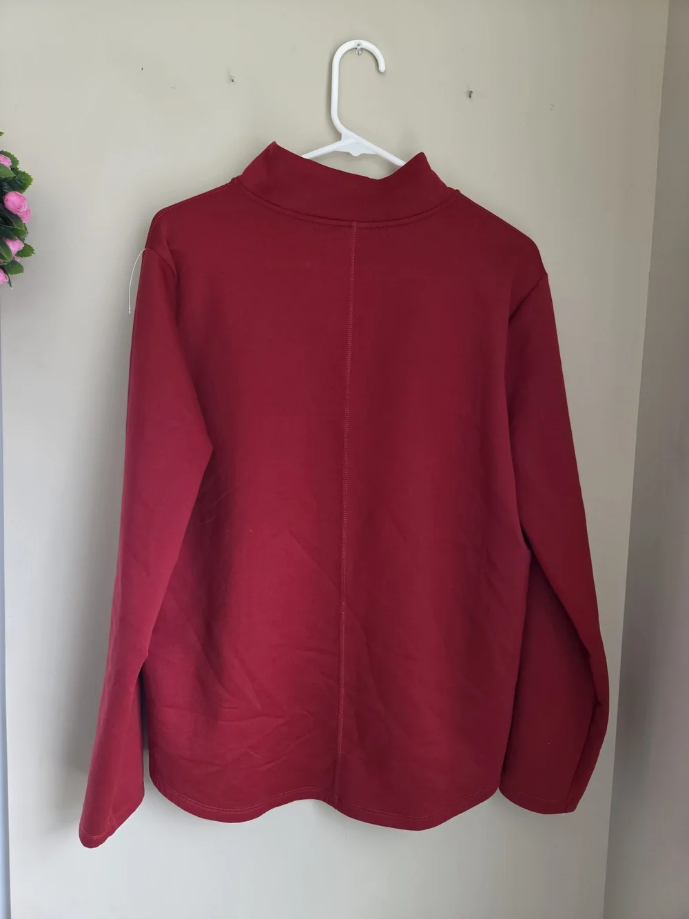Nike Men’s Crimson Quarter-Zip Pullover Sweater Xl Extra Large Red Long Sleeve